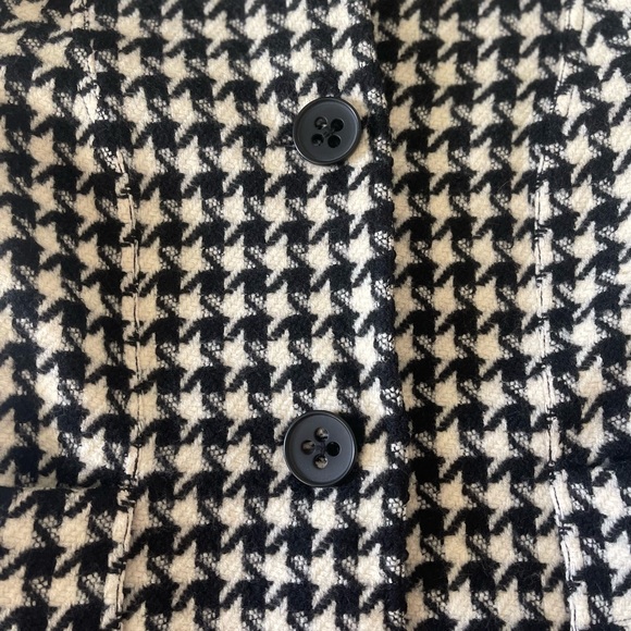 Magaschoni Wool Y2k Houndstooth Black & White Blazer Jacket Buttons Lined Small - Picture 7 of 10